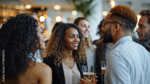 Corporate Networking Event in Modern Setting. Generative AI