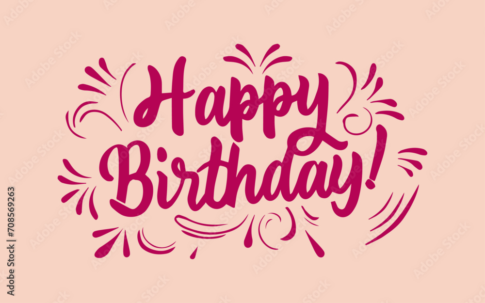 Happy Birthday typographic vector design for greeting cards print and cloths