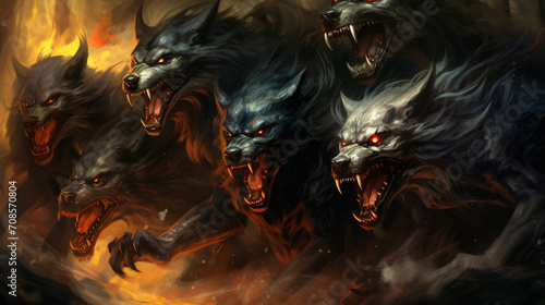 One demon wolf fight with other wolf demon