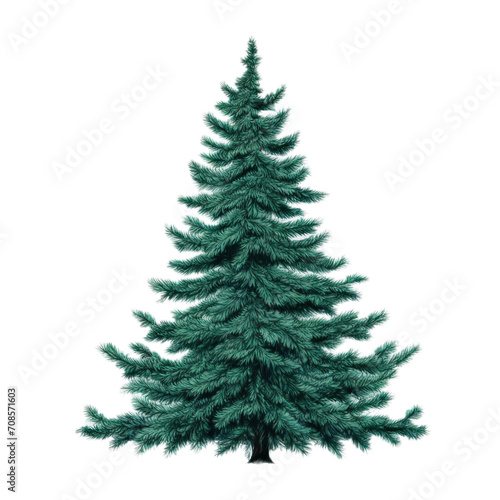 Illustration of a Christmas tree on a white background. © Romaboy