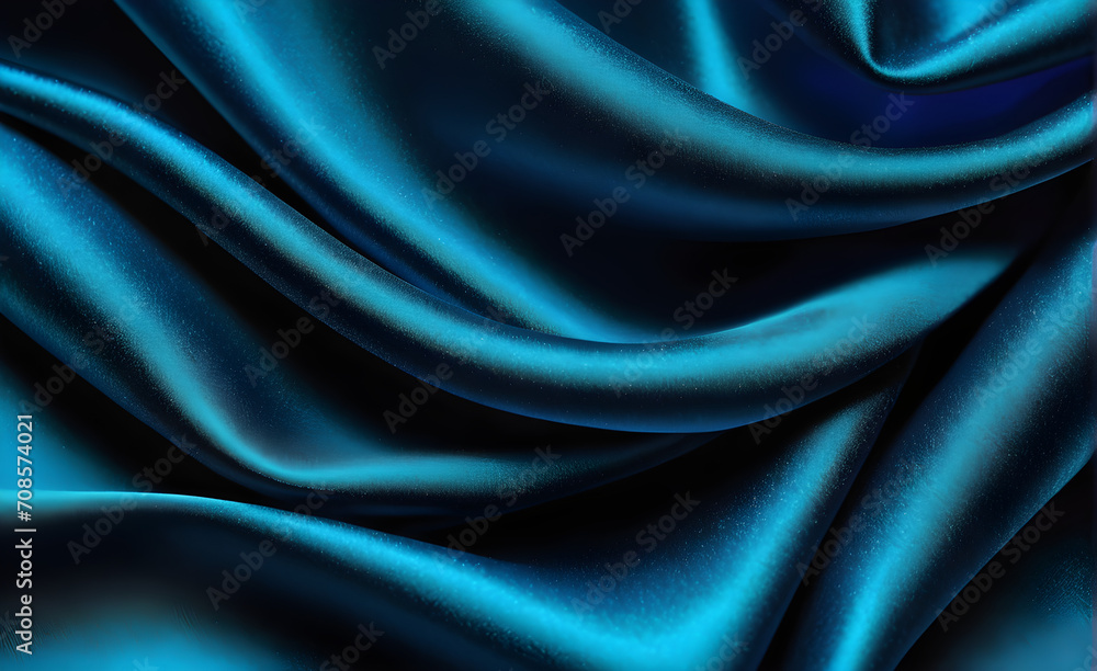 Abstract background luxury cloth or liquid wave or wavy folds of grunge blue silk texture satin velvet material or luxurious background or elegant wallpaper design. Generative AI Abstract background luxury cloth or liquid wave or wavy folds of grunge blue silk texture satin velvet material or luxurious background or elegant wallpaper design. Generative AI
