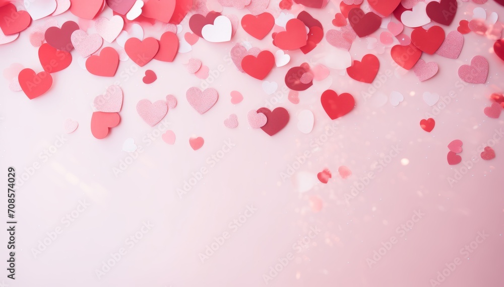 Heart-shaped paper on a pink background. Concept of love, romance and Valentine's day.