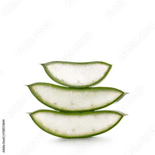 Wallpaper Mural sliced pieces of Aloe Vera plant, stacked on top of each other. Isolated on a white background. Torontodigital.ca