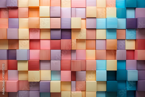 Abstract background of multi-colored cubes ,3D rendering abstract background of multi-colored cubes