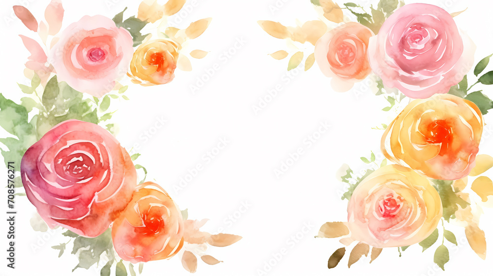 Empty floral frame with copy space for greeting card or invitation design Empty floral frame with copy space for greeting card or invitation design