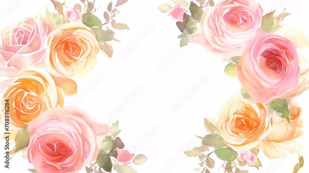 Empty floral frame with copy space for greeting card or invitation design Empty floral frame with copy space for greeting card or invitation design