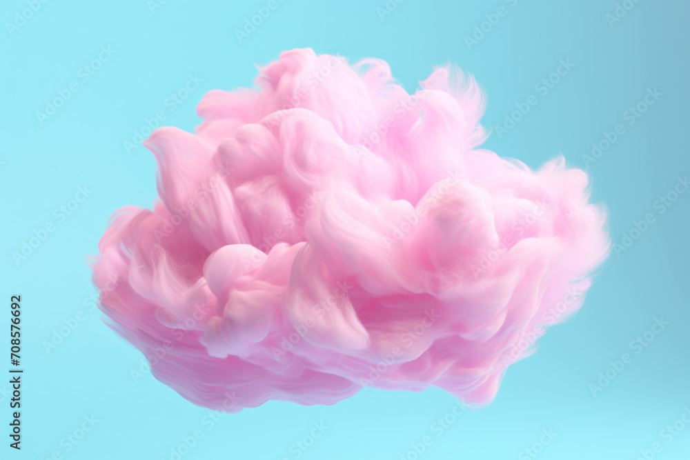 Beautiful flying pink and blue background with soft and flowing fabric in the middle