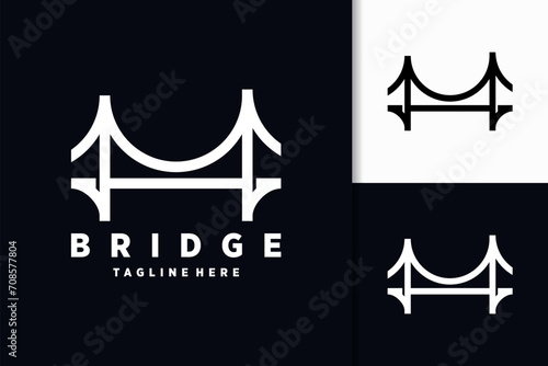 Simple Bridge Line logo design template