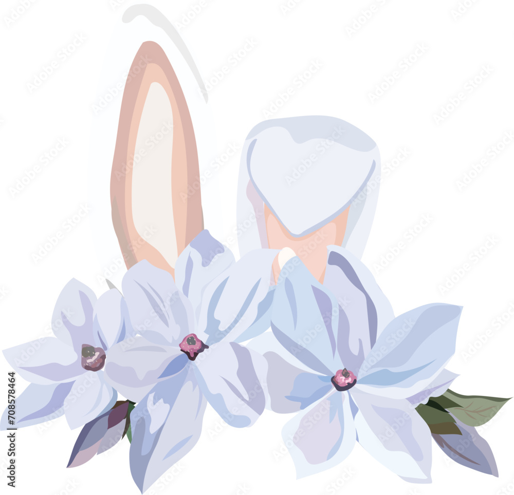 Cute happy easter element illustration on transparent background. Cute happy easter element illustration on transparent background.