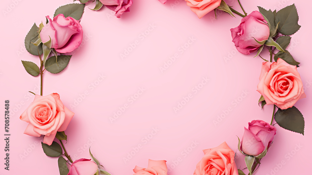 Beautiful pink rose bouquet flowers background, symbol of Valentine's Day, wedding, love