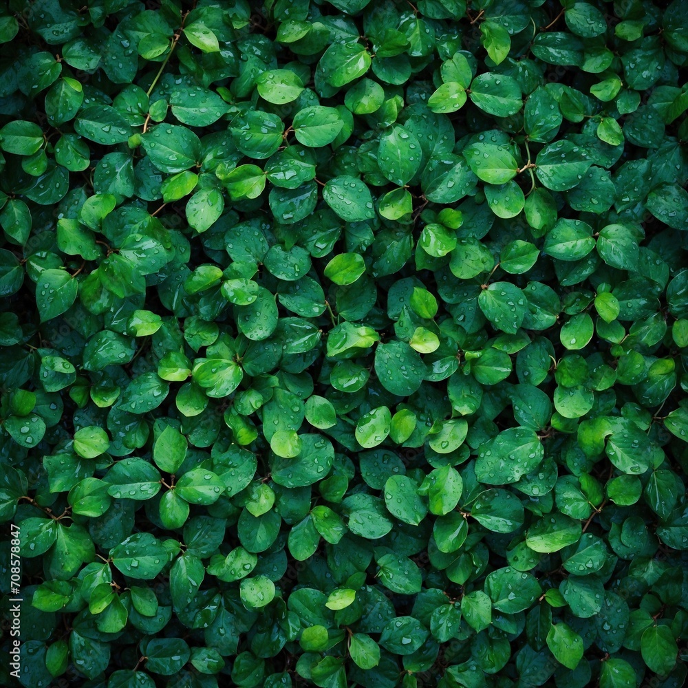 Green leaves background, top view, full frame Green leaves background, top view, full frame