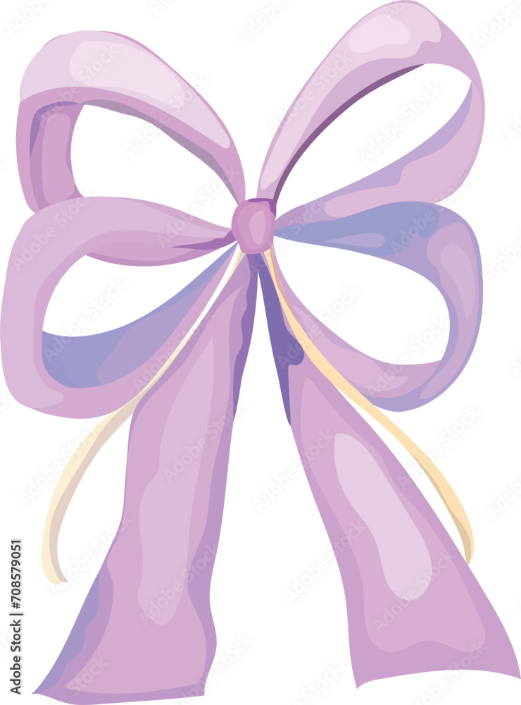 Bow watercolor illustration on transparent background.
