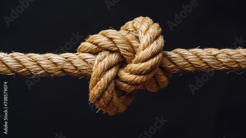 Close-Up of Rope on Black Background