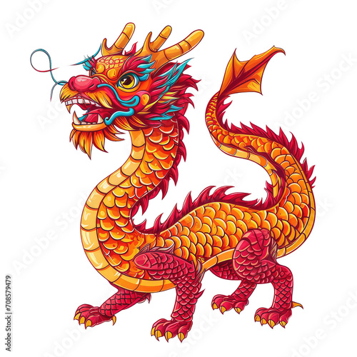 elegant chinese dragon graphic for lunar new year celebrations  isolated on transparent background. detailed mythical creature drawing for event decor