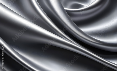Abstract background luxury cloth or liquid wave or wavy folds of grunge silver silk texture satin velvet material or luxurious background or elegant wallpaper design. Generative AI