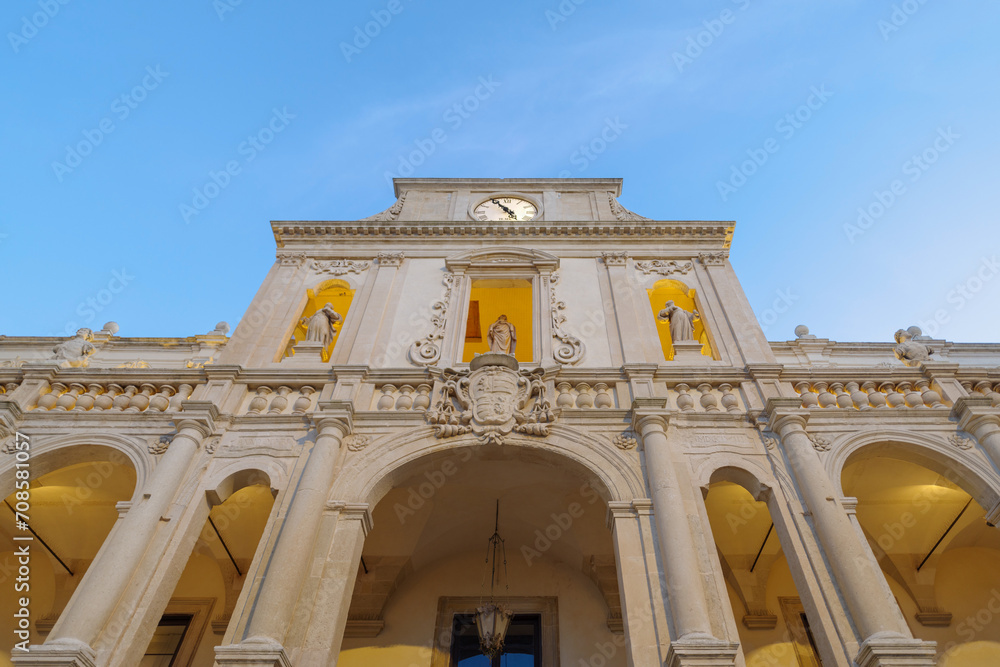 Fototapeta premium Detail of Facade in the Baroque style, Lecce, Italy