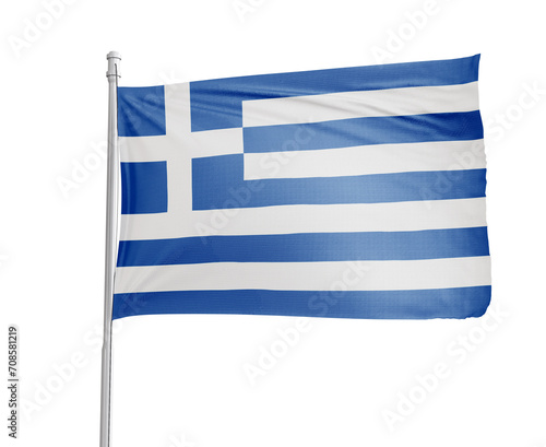 Greece national flag on white background.