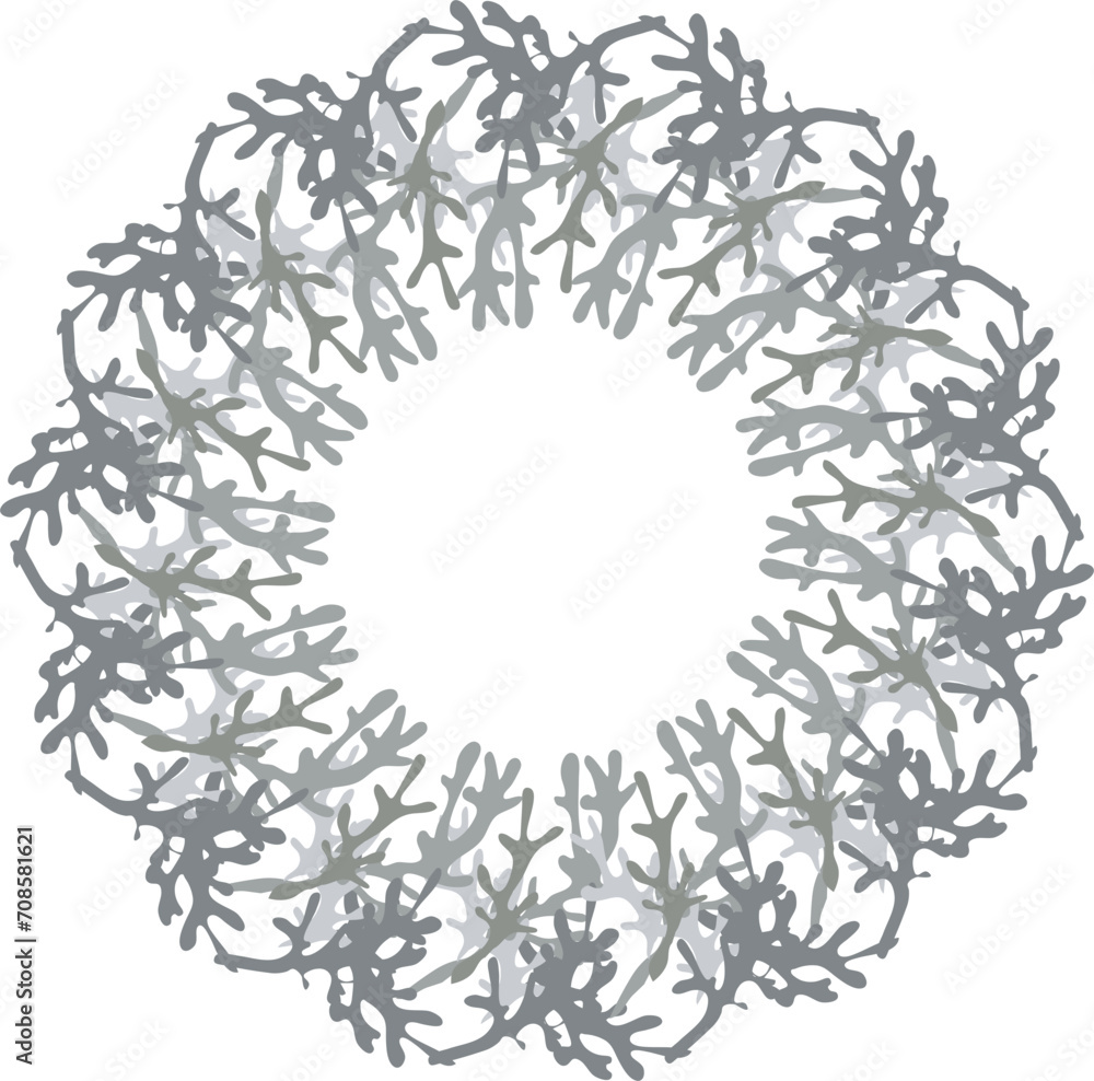 Leaves wreath illustration on transparent background.
