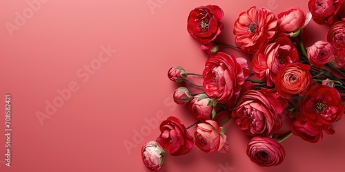 Wallpaper Mural Red roses on a pink background abstract Torontodigital.ca