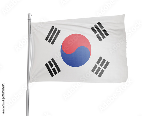 South Korea national flag on white background.