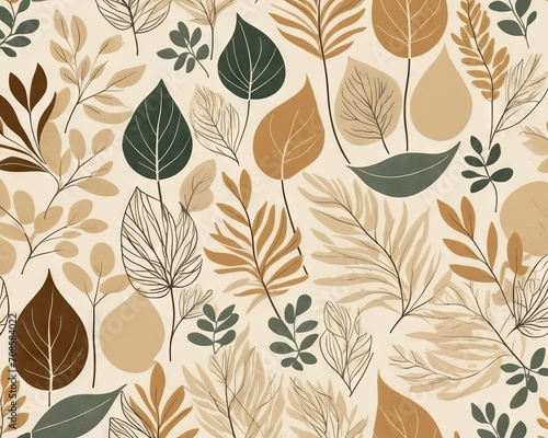 Abstract Botanical Art in Earth Tones