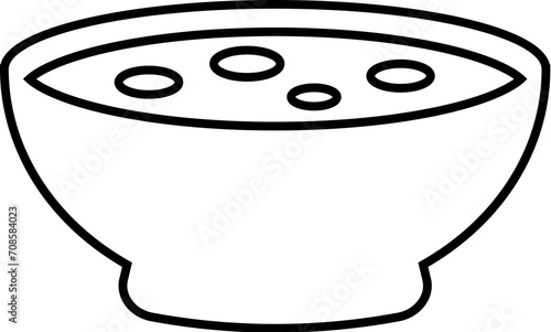 Soup bowl vector line icon