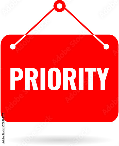 Priority red vector sign