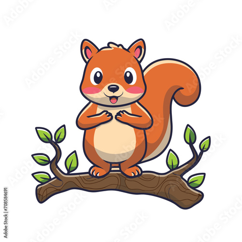 Vector cute squirrel cartoon character