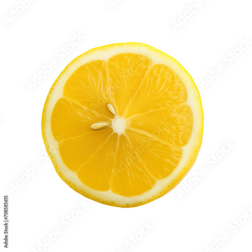 Slice of lemon isolated on transparent background