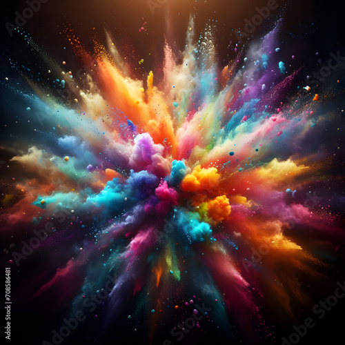 Powder Explosion and Splash of Colorful Background photo