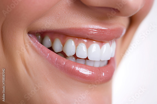 Perfect smile , close up , white background