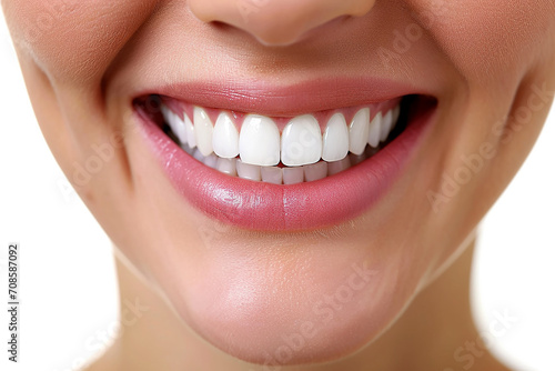 Perfect smile , close up , white background