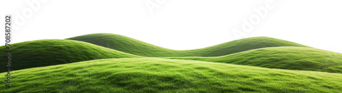 Panoramic green hills isolated on transparent background. photo
