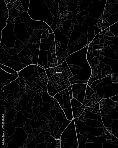 Presov Slovakia Map, Detailed Dark Map of Presov Slovakia photo