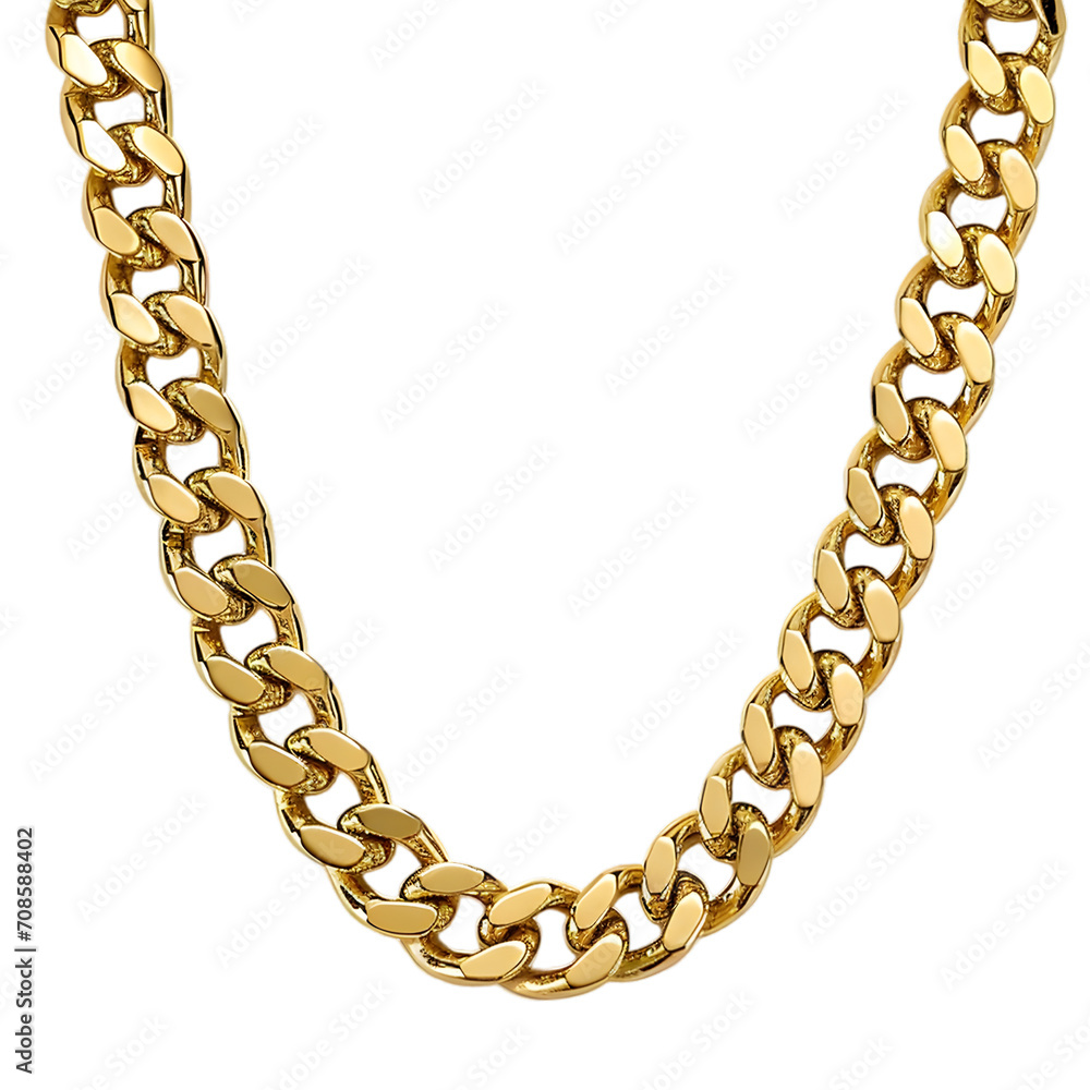 Gold chain necklace isolated on transparent background Gold chain necklace isolated on transparent background
