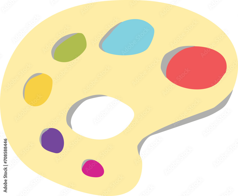 Fototapeta premium Cartoon school supplies illustration on transparent background.