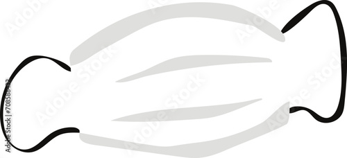 Cartoon mask illustration on transparent background.
