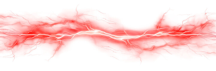 Red electricity isolated on transparent background.