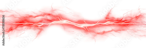 Red electricity isolated on transparent background.