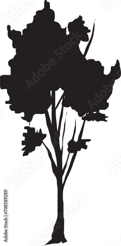 Trees silhouette illustration on transparent background.