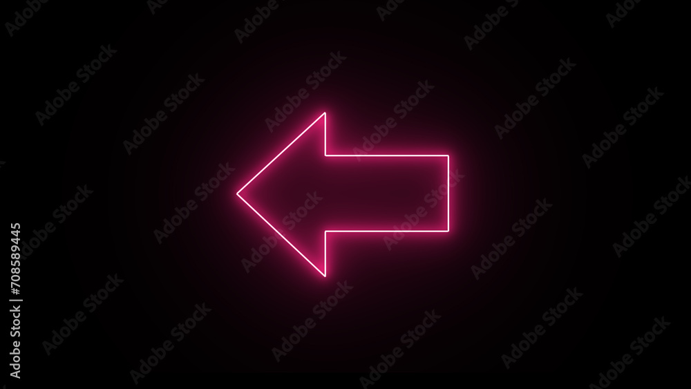 With the arrow logo embellishment and template covering in a realistic isolated neon sign on a black background. With the arrow logo embellishment and template covering in a realistic isolated neon sign on a black background.