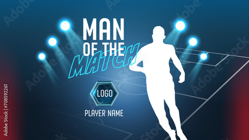 Football match sport graphics blue light template for online broadcast and social media