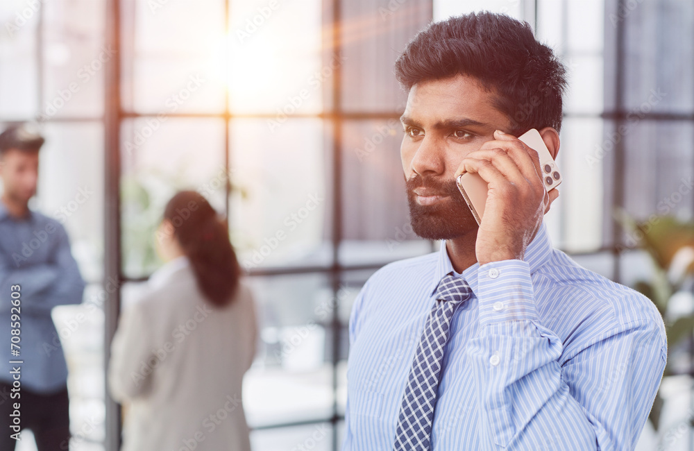 professional businessman executive entrepreneur wearing holding telephone making corporate call on cellphone.
