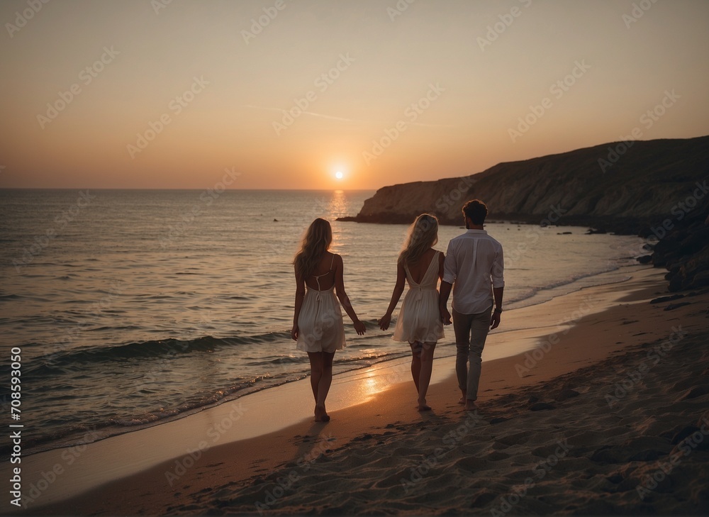 Fototapeta premium couple on the beach