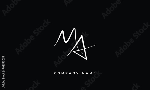 AM, MA, A, M Abstract Letters Logo Monogram