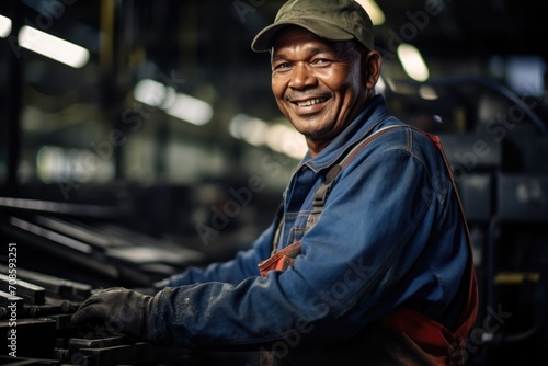 Smiling portrait of a male worker in printing industry
