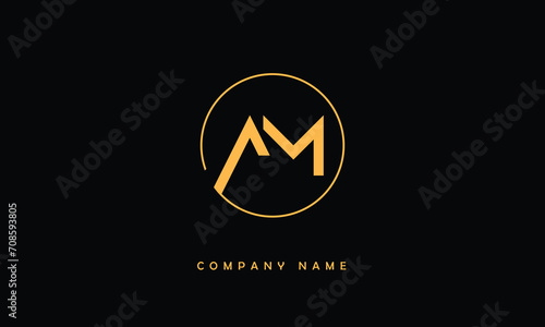 AM, MA, A, M Abstract Letters Logo Monogram