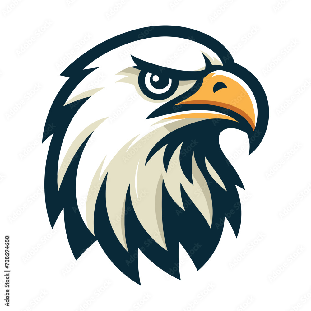 Fototapeta premium bird eagle hawk head logo mascot design vector illustration isolated on white background