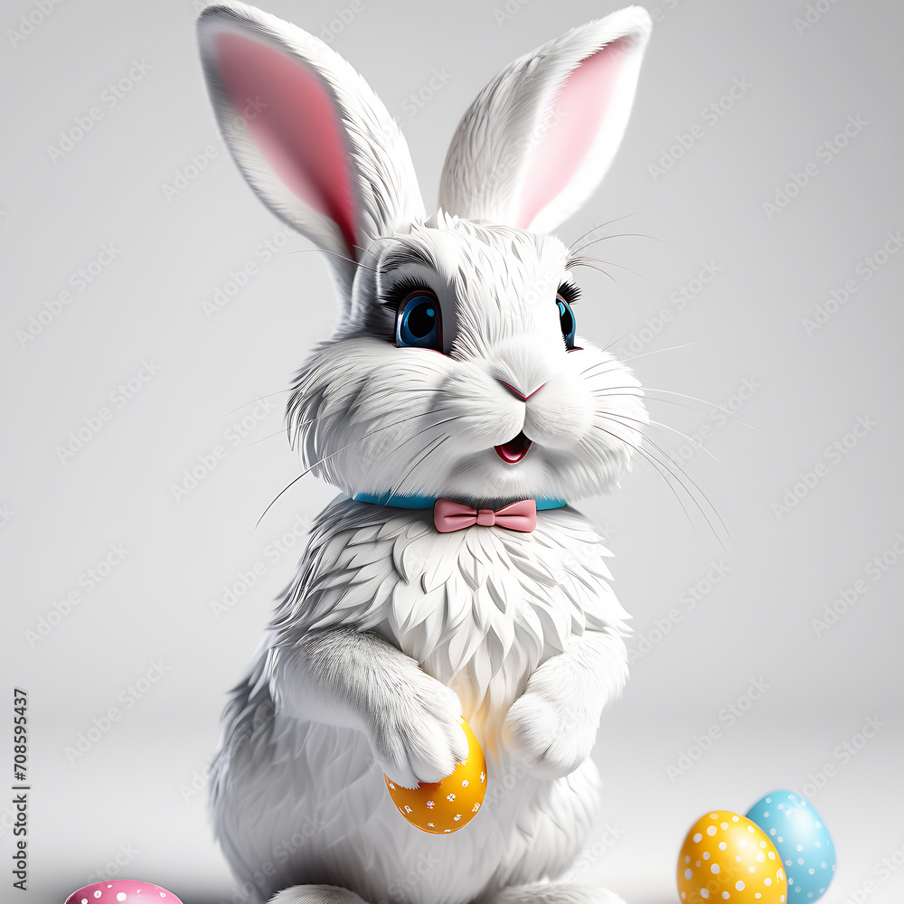 Obraz premium Ester. easter bunny with eggs