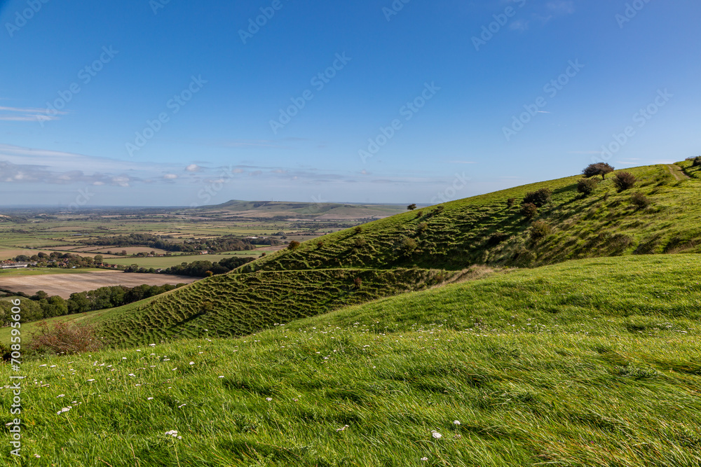 Looking out over the South Downs on a sunny September day